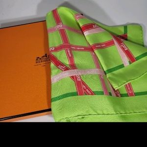 Hermes Petit Carre 45cm 16" silk scarf Bolduc Ribbon.